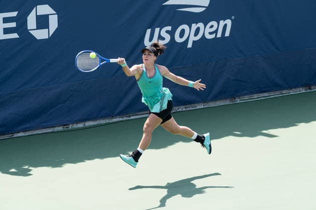 US Open qualifying final round NEW YORK, USA - AUGUST 28: Bianca Andreescu returns ball during a women s qualifying singles match final round of the 2026 US Open Championship at USTA Billie Jean King National Tennis Center on August 28, 2026 in Flushing, NY. Bianca Andreescu lost in three sets, she needed twice medical attention during 3rd set and was visibly physically exhausted. Lev Radin Anadolu New York United States. Editorial use only. Please get in touch for any other usage.  Copyright: x2026xAnadoluxLevxRadinx