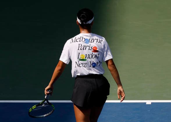 Alexandra Eala of the Philippines practices on Louis Armstrong Stadium at the 2026 US Open Tennis Championship at the USTA Billie Jean King National Tennis Center in New York City on Friday, August 28, 2026.  NYP20260828152 JOHNxANGELILLO