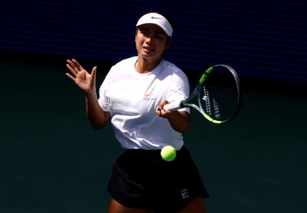 Alexandra Eala of the Philippines practices on Louis Armstrong Stadium at the 2026 US Open Tennis Championship at the USTA Billie Jean King National Tennis Center in New York City on Friday, August 28, 2026.  NYP20260828155 JOHNxANGELILLO