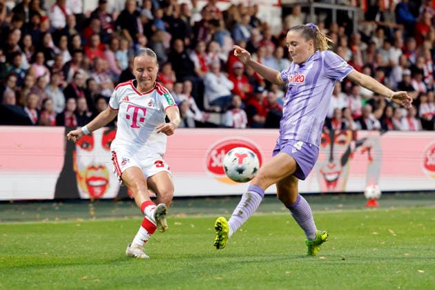 Die Fußballspielerinnen Beke Sterner (1. FC Köln, 37, Abwehr) und Lisann Kaut (TSG 1899 Hoffenheim, 4, Abwehr) beim Spiel der 1. Damen-Mannschaft des 1. FC Köln gegen TSG Hoffenheim (Endstand: 1:0) am 2. Spieltag in der Google Pixel Frauen-Bundesliga im Franz Kremer Stadion. Köln, 28.08.2026 (DFB regulations prohibit any use of photographs as image sequences and or quasi-video.) NRW Deutschland *** Soccer players Beke Sterner of 1. FC Köln, 37, defender, and Lisann Kaut of TSG 1899 Hoffenheim, 4, defender, in the match between 1. FC Köln’s women’s first team and TSG Hoffenheim, which ended 1–0 on Matchday 2 of the Google Pixel Women’s Bundesliga at the Franz Kremer Stadium in Cologne on August 28, 2026. DFB regulations prohibit any use of photographs as image sequences and or quasi-video. NRW, Germany Copyright: xChristophxHardtx