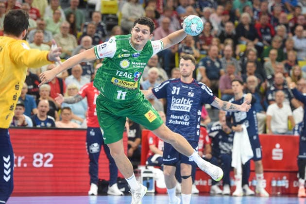Handball I Men I 2026–2027 Season I Bundesliga I Matchday 1 I SG Flensburg Handewitt vs. ThSV Eisenach I August 28, 2026 Gian Attenhofer 11, ThSV Eisenach Copyright: xLobeca JanxKirschnerx