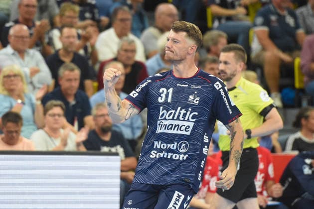 Handball I Men I 2026–2027 Season I Bundesliga I Matchday 1 I SG Flensburg Handewitt vs. ThSV Eisenach I August 28, 2026 Emil Jakobsen 31, SG Flensburg Handewitt Copyright: xLobeca JanxKirschnerx