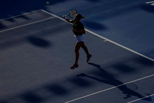 August 28, 2026, Monterrey, Nuevo Leon, Mexico: Diane Parry (FRA) in action against Ann Li (USA) during the semifinals of the GNP Seguros WTA, Tennis Damen 500 Open at Club Sonoma in Monterrey, Nuevo LeoÂ³n. Monterrey Mexico - ZUMAo125 20260828_zip_o125_006 Copyright: xAntonioxOjedax