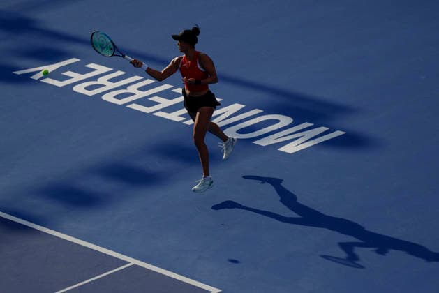 August 28, 2026, Monterrey, Nuevo Leon, Mexico: Ann Li (USA) in action against Diane Parry (FRA) during the semifinals of the GNP Seguros WTA, Tennis Damen 500 Open at Club Sonoma in Monterrey, Nuevo LeoÂ³n. Tenis 2026: Semifinal WTA 500 Monterrey: Parry Vs Li  - ZUMAo125 20260828_zip_o125_004 Copyright: xAntonioxOjedax