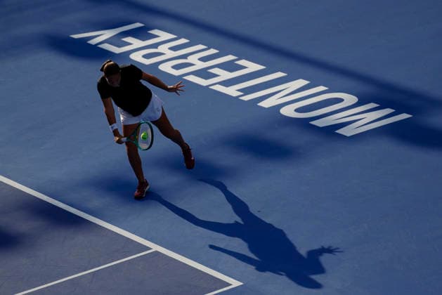 August 28, 2026, Monterrey, Nuevo Leon, Mexico: Diane Parry (FRA) in action against Ann Li (USA) during the semifinals of the GNP Seguros WTA, Tennis Damen 500 Open at Club Sonoma in Monterrey, Nuevo LeoÂ³n. Monterrey Mexico - ZUMAo125 20260828_zip_o125_007 Copyright: xAntonioxOjedax