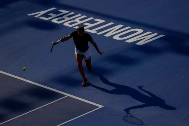 August 28, 2026, Monterrey, Nuevo Leon, Mexico: Diane Parry (FRA) in action against Ann Li (USA) during the semifinals of the GNP Seguros WTA, Tennis Damen 500 Open at Club Sonoma in Monterrey, Nuevo LeoÂ³n. Tenis 2026: Semifinal WTA 500 Monterrey: Parry Vs Li  - ZUMAo125 20260828_zip_o125_008 Copyright: xAntonioxOjedax