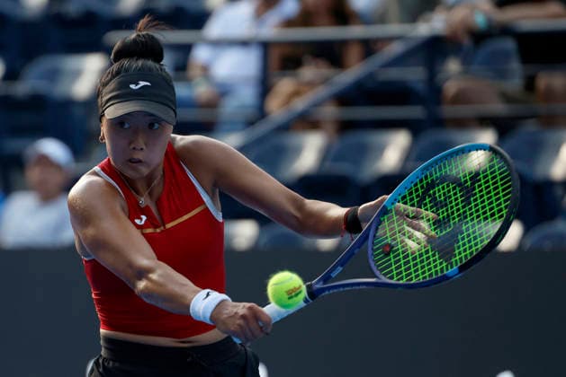 August 28, 2026, Monterrey, Nuevo Leon, Mexico: Ann Li (USA) in action against Diane Parry (FRA) during the semifinals of the GNP Seguros WTA, Tennis Damen 500 Open at Club Sonoma in Monterrey, Nuevo LeoÂ³n. Tenis 2026: Semifinal WTA 500 Monterrey: Parry Vs Li  - ZUMAo125 20260828_zip_o125_013 Copyright: xAntonioxOjedax