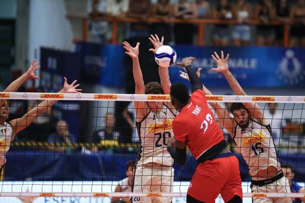 IPA87881198 - Marlon Yant of Cuba attacks during the 2026 FIPAV Cup Men s Elite match between Italy and Cuba—a volleyball exhibition match held in Messina, Italy, on August 28, 2026  Copyright: xMassimilianoxCarnabuci IPAxSportx xx 87881198