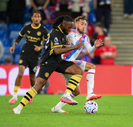 Crystal Palace v Manchester City Premier League Antoine Semenyo of Manchester City in possession during the Premier League match at Selhurst Park, London 28 08 2026 UK Newspapers OUT Copyright: xMalcolmxFellx FIL-23847-0086
