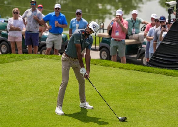 August 28, 2026, Atlanta, Georgia, USA: Akshay Bhatia (USA) tees off the 6th hole during the second round of the 2026 TOUR Championship at East Lake Golf Club. Atlanta USA - ZUMAw109 20260828_fap_w109_031 Copyright: xDebbyxWongx