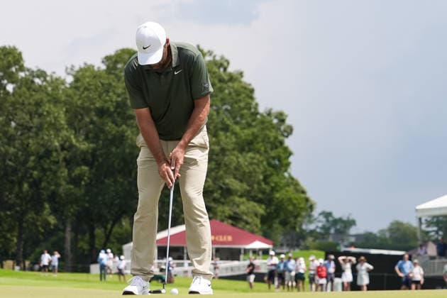 August 28, 2026, Atlanta, Georgia, USA: Scottie Scheffler (USA) putts the 5th green during the second round of the 2026 TOUR Championship at East Lake Golf Club. PGA, Golf Herren 2026: TOUR Championship - Round 2  - ZUMAw109 20260828_fap_w109_032 Copyright: xDebbyxWongx