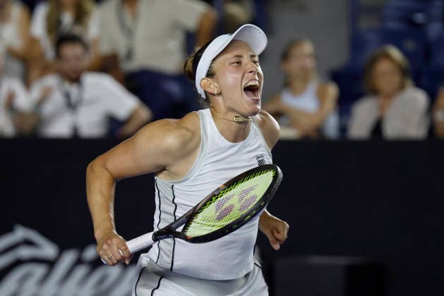 August 28, 2026, Monterrey, Nuevo Leon, Mexico: Elise Mertens (BEL) celebrates reaching the final of the GNP Seguros WTA, Tennis Damen 500 tournament after defeating Nikola Bartunkova (CZE). Mertens won 6:2, 4:6, 2:6. Tenis 2026: Semifinal WTA 500 Monterrey: Bartunkova Vs Mertens  - ZUMAo125 20260828_zip_o125_029 Copyright: xAntonioxOjedax