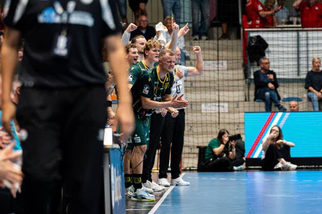 Hamm, Germany, August 28, 2026, 2nd HBL 2026–2027, Matchday 1: ASV Hamm Westfalen vs. VfL Eintracht Hagen. Pictured: Jan von Boenigk of Hagen celebrates. WESTPRESS Arena, North Rhine-Westphalia Copyright: xFotostandx xKruczynskix