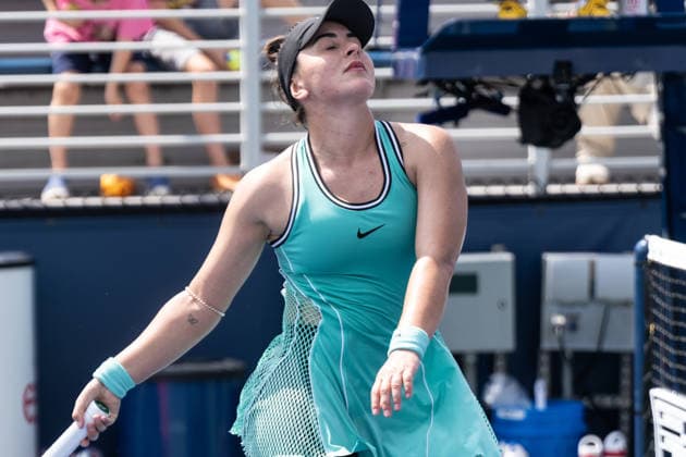US Open 2026 Qualifying Final Round NEW YORK, UNITED STATES - AUGUST 28: Bianca Andreescu reacts during the final round of women s singles qualifying at the 2026 US Open at the USTA Billie Jean King National Tennis Center in Flushing, New York, United States, on August 28, 2026. Lev Radin Anadolu New york United States. Editorial use only. Please get in touch for any other usage.  Copyright: x2026xAnadoluxLevxRadinx