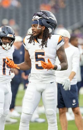 August 28, 2026, Denver, Colorado, USA: Broncos WR LILÃ¢â‚¬â ¢ JORDAN HUMPHREY looks on from the field during warm-ups before the start 1st. Half at Empower Field at Mile High Friday evening. Broncos beat the Vikings 34-6 in Pre-Season play. Credit Image: ZUMA Press Wire) Denver USA - ZUMAav4_ 20260828_zaf_av4_004 Copyright: xHectorxAcevedox