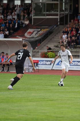 August 28, 2026, xhfmx, Regional League Southwest soccer, SG Barockstadt Fulda Lehnerz vs. FSV Frankfurt; Aaron Frey, SG Barockstadt Fulda Lehnerz; Cas Peters, FSV Frankfurt Fulda