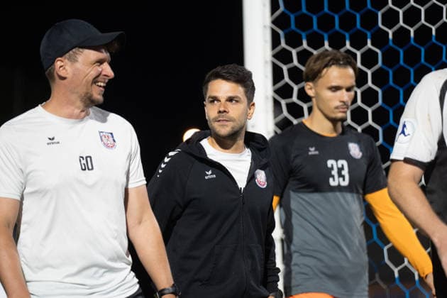 August 28, 2026, xhfmx, Regional League Southwest soccer, SG Barockstadt Fulda Lehnerz, FSV Frankfurt, Victor Kleinhenz, coach of FSV Frankfurt, talking with Tim Weißmann, FSV Frankfurt, Fulda