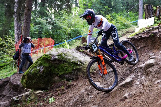 2026 UCI Mountain Bike World Championships Picture by Ed Sykes SWpix.com - 29 08 2026 - Cycling - 2026 UCI Mountain Bike World Championships - Val di Sole, Trentino, Italy - Downhill (DHI) Final - Women Junior - Illy Morrison (Great Britain) Copyright: x xSWpix.comx(t axPhotographyxHubxLtd)xEdxSykes SWpix.comx SWP-3030-20838