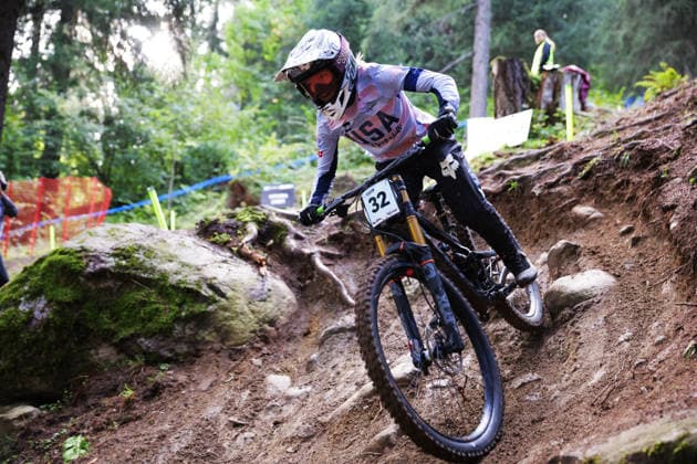 2026 UCI Mountain Bike World Championships Picture by Ed Sykes SWpix.com - 29 08 2026 - Cycling - 2026 UCI Mountain Bike World Championships - Val di Sole, Trentino, Italy - Downhill (DHI) Final - Women Junior - Winter Bush (USA) Copyright: x xSWpix.comx(t axPhotographyxHubxLtd)xEdxSykes SWpix.comx SWP-3030-20844