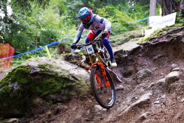 2026 UCI Mountain Bike World Championships Picture by Ed Sykes SWpix.com - 29 08 2026 - Cycling - 2026 UCI Mountain Bike World Championships - Val di Sole, Trentino, Italy - Downhill (DHI) Final - Women Junior - Raina Logar (USA) Copyright: x xSWpix.comx(t axPhotographyxHubxLtd)xEdxSykes SWpix.comx SWP-3030-20855