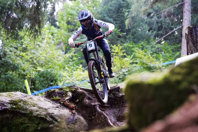 2026 UCI Mountain Bike World Championships Picture by Ed Sykes SWpix.com - 29 08 2026 - Cycling - 2026 UCI Mountain Bike World Championships - Val di Sole, Trentino, Italy - Downhill (DHI) Final - Women Junior - Ava Chaumet Lagrange (France) Copyright: x xSWpix.comx(t axPhotographyxHubxLtd)xEdxSykes SWpix.comx SWP-3030-20858