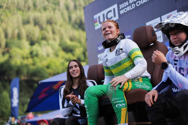 2026 UCI Mountain Bike World Championships Picture by Alex Whitehead SWpix.com - 29 08 2026 - Cycling - 2026 UCI Mountain Bike World Championships - Val di Sole, Trentino, Italy - Downhill (DHI) Final - Women Junior - Tilly Boadle (Australia) Copyright: x xSWpix.comx(t axPhotographyxHubxLtd)xAlexxWhitehead SWpix.comx SWP-3030-20880