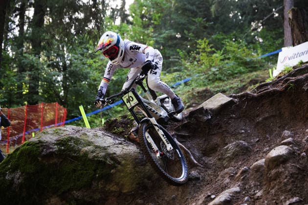 2026 UCI Mountain Bike World Championships Picture by Ed Sykes SWpix.com - 29 08 2026 - Cycling - 2026 UCI Mountain Bike World Championships - Val di Sole, Trentino, Italy - Downhill (DHI) Final - Men Junior - Lois Eller (Germany) Copyright: x xSWpix.comx(t axPhotographyxHubxLtd)xEdxSykes SWpix.comx SWP-3030-20903