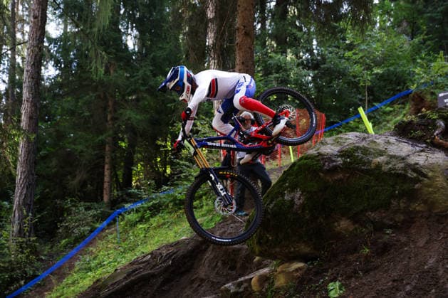 2026 UCI Mountain Bike World Championships Picture by Ed Sykes SWpix.com - 29 08 2026 - Cycling - 2026 UCI Mountain Bike World Championships - Val di Sole, Trentino, Italy - Downhill (DHI) Final - Men Junior - Felix Griffiths (Great Britain) Copyright: x xSWpix.comx(t axPhotographyxHubxLtd)xEdxSykes SWpix.comx SWP-3030-20926