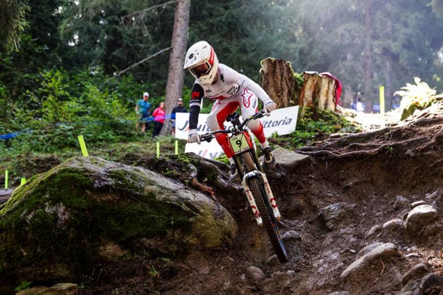 2026 UCI Mountain Bike World Championships Picture by Ed Sykes SWpix.com - 29 08 2026 - Cycling - 2026 UCI Mountain Bike World Championships - Val di Sole, Trentino, Italy - Downhill (DHI) Final - Men Junior - Raoul Schneeberger (Switzerland) Copyright: x xSWpix.comx(t axPhotographyxHubxLtd)xEdxSykes SWpix.comx SWP-3030-20927