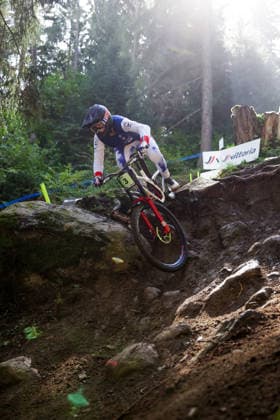2026 UCI Mountain Bike World Championships Picture by Ed Sykes SWpix.com - 29 08 2026 - Cycling - 2026 UCI Mountain Bike World Championships - Val di Sole, Trentino, Italy - Downhill (DHI) Final - Men Junior - Sacha Gabriel Brizin (France) Copyright: x xSWpix.comx(t axPhotographyxHubxLtd)xEdxSykes SWpix.comx SWP-3030-20934