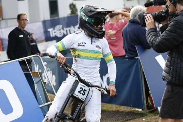August 29, 2026, Daolasa di Commezzadura, Black Snake, 2026 UCI MTB World Championships Women’s Junior Finals, DHI Downhill: Zuri Acheson, 25, AUS, Daolasa di Commezzadura, Black Snake, Trento, Italy Copyright: xJustPictures.ch FrancescoxMinghettix jp-en-FrMi-_NG_0093