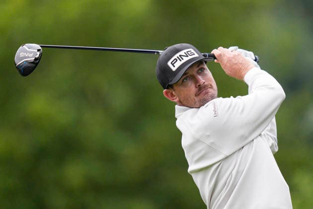 SUTTON COLDFIELD, ENGLAND - AUG 29: MJoel Girrbach (SUI) plays from the third tee during delayed play in Round 2 at the 2026 Husqvarna British Masters at The Belfry, Sutton Coalfield on August 29, 2026 in Warwickshire, England The 2026 Husqvarna British Masters