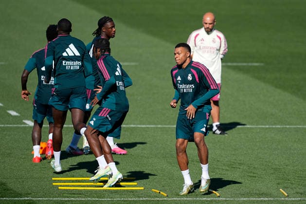 August 29, 2026, Valdebebas, Madrid, Spain: Kylian Mbappe during the training day of Real Madrid ahead the Spanish League, LaLiga EA Sports, football match against Malaga CF at Ciudad Deportiva Real Madrid on August 29, 2026, in Valdebebas, Madrid, Spain. Valdebebas Spain - ZUMAa181 20260829_zaa_a181_007 Copyright: xOscarxJ.xBarrosox