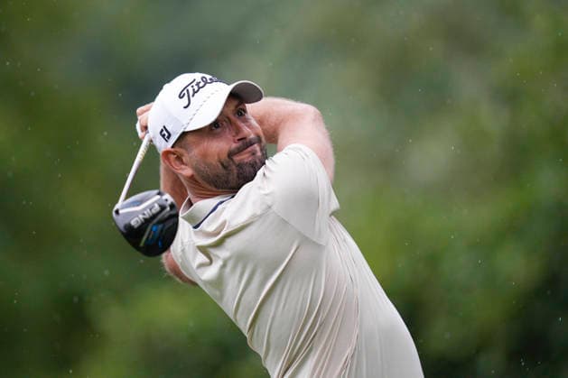 SUTTON COLDFIELD, ENGLAND - AUG 29: Alexander Levy (FRA) plays from the third tee during delayed play in Round 2 at the 2026 Husqvarna British Masters at The Belfry, Sutton Coalfield on August 29, 2026 in Warwickshire, England The 2026 Husqvarna British Masters