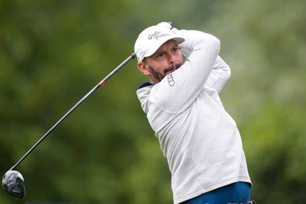 SUTTON COLDFIELD, ENGLAND - AUG 29: Joakim Lagergren (SWE) plays from the third tee during delayed play in Round 2 at the 2026 Husqvarna British Masters at The Belfry, Sutton Coalfield on August 29, 2026 in Warwickshire, England The 2026 Husqvarna British Masters