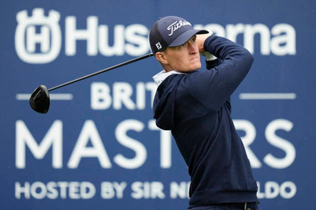 SUTTON COLDFIELD, ENGLAND - AUG 29: Marcus Kinhult (SWE) plays from the sixth tee during delayed play in Round 2 at the 2026 Husqvarna British Masters at The Belfry, Sutton Coalfield on August 29, 2026 in Warwickshire, England The 2026 Husqvarna British Masters