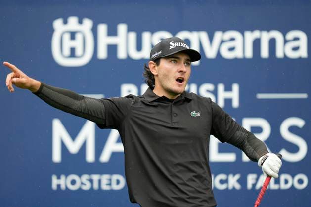 SUTTON COLDFIELD, ENGLAND - AUG 29: Maximilian Steinlechner (AUT) shouts fore from the sixth tee during delayed play in Round 2 at the 2026 Husqvarna British Masters at The Belfry, Sutton Coalfield on August 29, 2026 in Warwickshire, England The 2026 Husqvarna British Masters