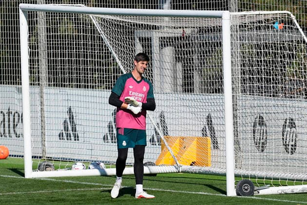 August 29, 2026, Valdebebas, Madrid, Spain: Thibaut Courtois during the training day of Real Madrid ahead the Spanish League, LaLiga EA Sports, football match against Malaga CF at Ciudad Deportiva Real Madrid on August 29, 2026, in Valdebebas, Madrid, Spain. Valdebebas Spain - ZUMAa181 20260829_zaa_a181_017 Copyright: xOscarxJ.xBarrosox