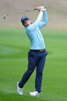SUTTON COLDFIELD, ENGLAND - AUG 29: Stefano Mizzoli (ITA) plays from the 4th fairway during delayed play in Round 2 at the 2026 Husqvarna British Masters at The Belfry, Sutton Coalfield on August 29, 2026 in Warwickshire, England The 2026 Husqvarna British Masters