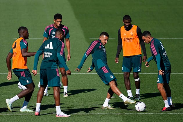 August 29, 2026, Valdebebas, Madrid, Spain: Kylian Mbappe during the training day of Real Madrid ahead the Spanish League, LaLiga EA Sports, football match against Malaga CF at Ciudad Deportiva Real Madrid on August 29, 2026, in Valdebebas, Madrid, Spain. Valdebebas Spain - ZUMAa181 20260829_zaa_a181_019 Copyright: xOscarxJ.xBarrosox