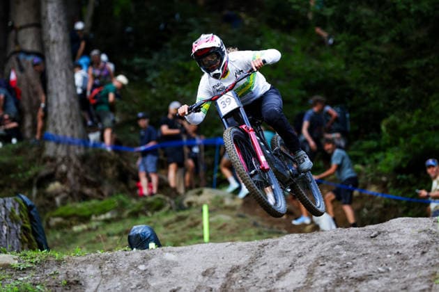2026 UCI Mountain Bike World Championships Picture by Ed Sykes SWpix.com - 29 08 2026 - Cycling - 2026 UCI Mountain Bike World Championships - Val di Sole, Trentino, Italy - Downhill (DHI) Final - Women Elite - Elleni Turkovic (Australia) Copyright: x xSWpix.comx(t axPhotographyxHubxLtd)xEdxSykes SWpix.comx SWP-3030-20993