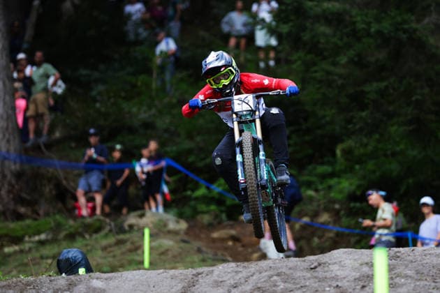2026 UCI Mountain Bike World Championships Picture by Ed Sykes SWpix.com - 29 08 2026 - Cycling - 2026 UCI Mountain Bike World Championships - Val di Sole, Trentino, Italy - Downhill (DHI) Final - Women Elite - Lauren Rosser (Canada) Copyright: x xSWpix.comx(t axPhotographyxHubxLtd)xEdxSykes SWpix.comx SWP-3030-20994