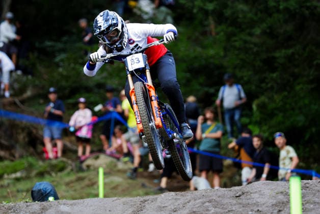 2026 UCI Mountain Bike World Championships Picture by Ed Sykes SWpix.com - 29 08 2026 - Cycling - 2026 UCI Mountain Bike World Championships - Val di Sole, Trentino, Italy - Downhill (DHI) Final - Women Elite - Paz Gallo Fuentes (Chile) Copyright: x xSWpix.comx(t axPhotographyxHubxLtd)xEdxSykes SWpix.comx SWP-3030-20996