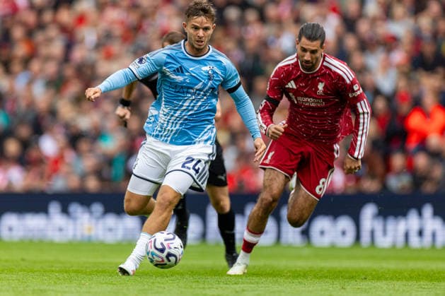 Football - FA Premier League - Liverpool FC v Nottingham Forest FC LIVERPOOL, ENGLAND - Saturday, August 29, 2026: Nottingham Forest s James McAtee during the FA Premier League match between Liverpool FC and Nottingham Forest FC at Anfield. (Photo by David Rawcliffe Propaganda) LIVERPOOL Anfield MERSEYSIDE ENGLAND  Copyright: xDavidxRawcliffex P2026-08-29-Liverpool_Nottingham_Forest-16