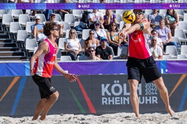 German Beach Championship (German Beach Volleyball Championship) Dortmund, Germany August 29, 2026 DORTMUND, GERMANY AUGUST 29 Nils Ehlers, Player 1, ETV Hamburg; Lui Wüst, Player 2, Eintracht Spontent during the German Beach Championship (German Beach Volleyball Championship) in Dortmund on August 29, 2026, in Dortmund, Germany Copyright: xBEAUTIFULxSPORTS PeterxWeberx