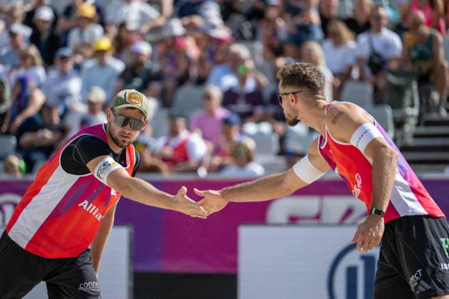 German Beach Championship (German Beach Volleyball Championship) Dortmund, Germany, August 29, 2026 DORTMUND, GERMANY, AUGUST 29 Benedikt Sagstetter, Player 1, Eintracht Spontent, Jonas Sagstetter, Player 2, Eintracht Spontent, during the German Beach Championship (German Beach Volleyball Championship) in Dortmund on August 29, 2026, in Dortmund, Germany Copyright: xBEAUTIFULxSPORTS PeterxWeberx
