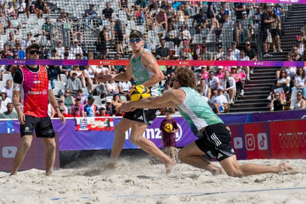 German Beach Championship (German Beach Volleyball Championship) Dortmund, Germany, August 29, 2026 DORTMUND, GERMANY AUGUST 29 Colin Paszkiewicz (Player 1), Hauptstadtbeacher; Charlie Peters (Player 2), Hauptstadt Beacher e.V., during the German Beach Championship (German Beach Volleyball Championship) in Dortmund on August 29, 2026, in Dortmund, Germany Copyright: xBEAUTIFULxSPORTS PeterxWeberx