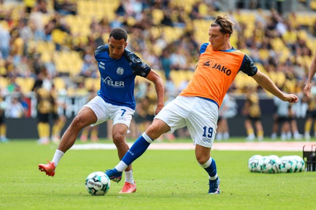 3rd Division Soccer: Alemannia Aachen vs. SV Meppen, August 29, 2026; Oliver Issa Schmitt (SV Meppen, 7) and Luis Sprekelmeyer (SV Meppen), 19 Third Division Alemannia Aachen vs. SV Meppen, Matchday 3, August 29, 2026, Tivoli, Aachen. DFB regulations prohibit any use of photographs as image sequences and or quasi-video. Copyright: xBEAUTIFULxSPORTS Freisenx