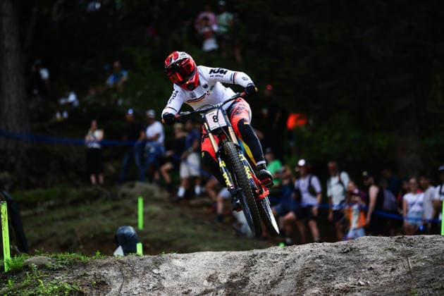 2026 UCI Mountain Bike World Championships Picture by Ed Sykes SWpix.com - 29 08 2026 - Cycling - 2026 UCI Mountain Bike World Championships - Val di Sole, Trentino, Italy - Downhill (DHI) Final - Women Elite - Nina Hoffmann (Germany) Copyright: x xSWpix.comx(t axPhotographyxHubxLtd)xEdxSykes SWpix.comx SWP-3030-21031