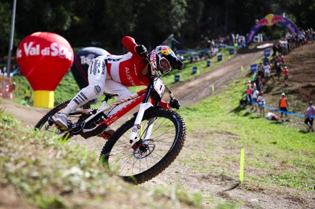 2026 UCI Mountain Bike World Championships Picture by Michal Cerveny SWpix.com - 29 08 2026 - Cycling - 2026 UCI Mountain Bike World Championships - Val di Sole, Trentino, Italy - Downhill (DHI) Final - Women Elite - Valentina Höll (Austria) Copyright: x xSWpix.comx(t axPhotographyxHubxLtd)xMichalxCerveny SWpix.comx SWP-3030-21056